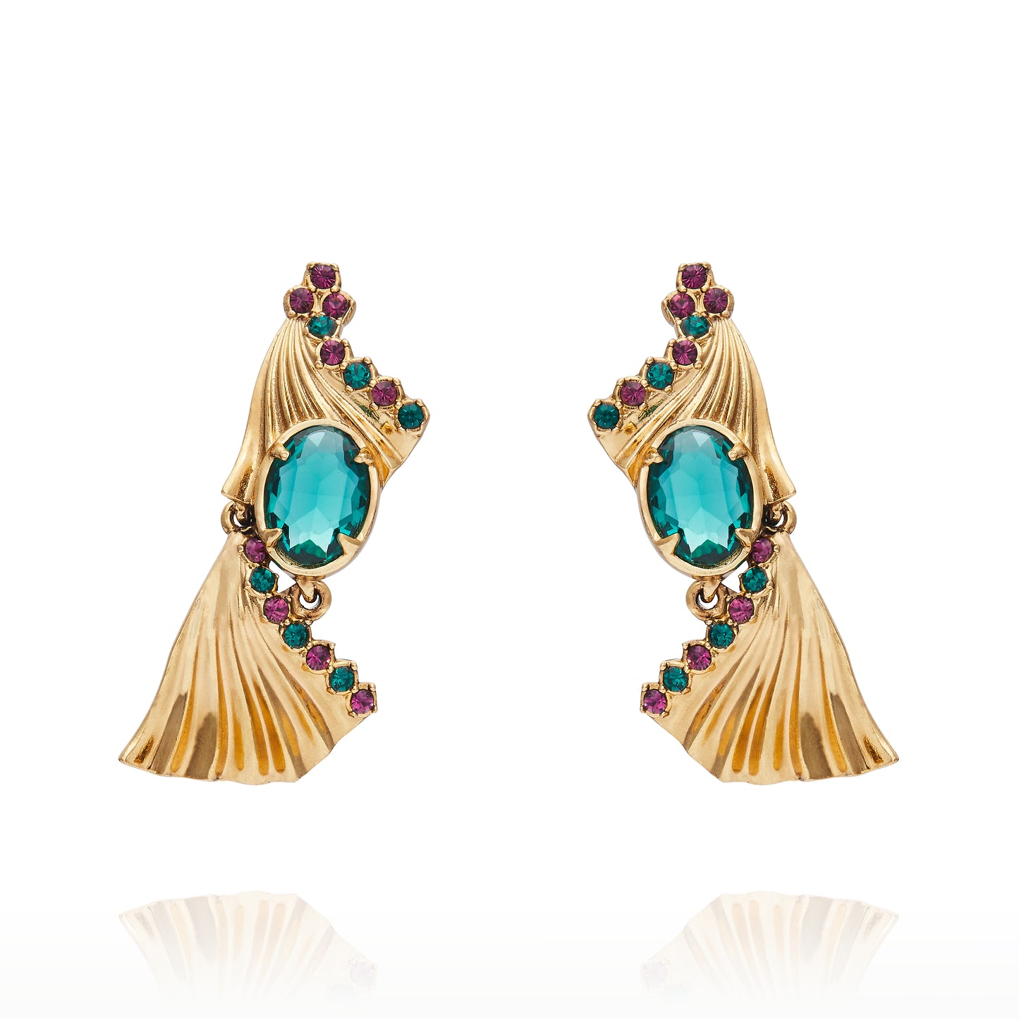 Milano Double Earring - Emerald