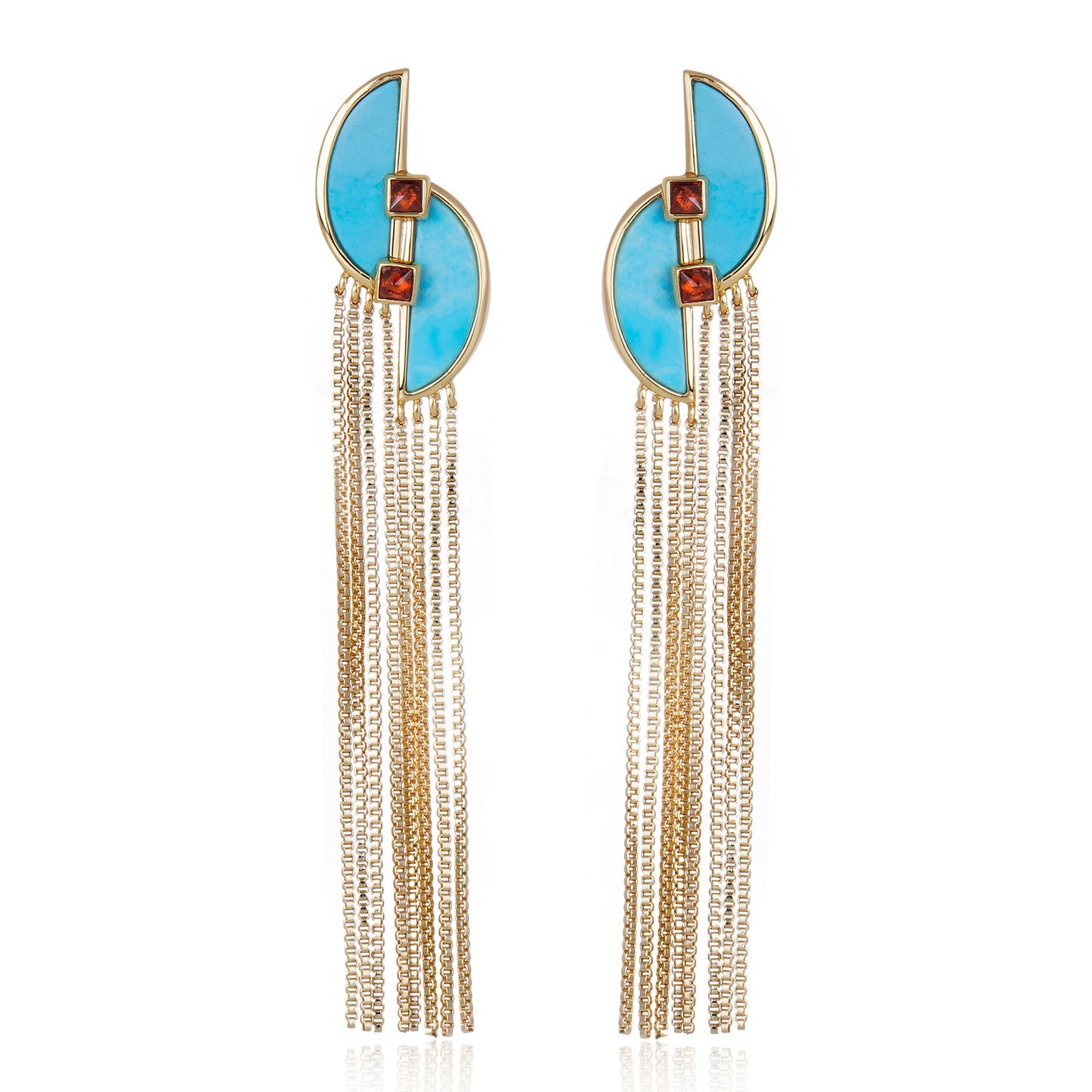 Connection Fringe Earrings Blue Howlite