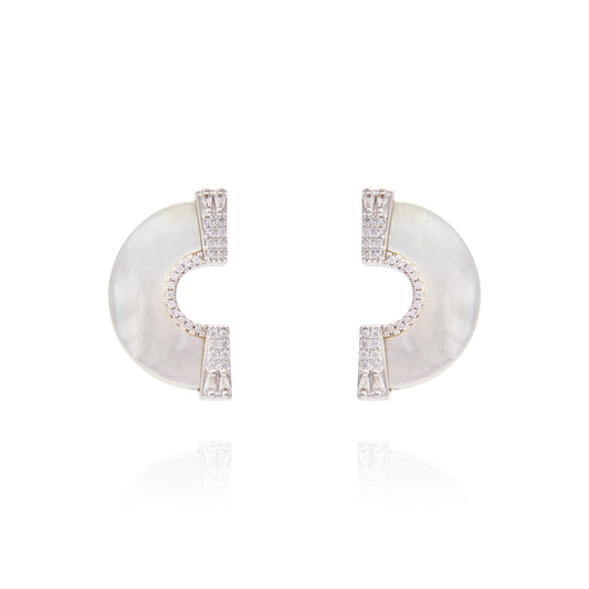 Ariel Earring White Mop - Silver