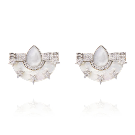 Larissa Earring White Mop - Silver