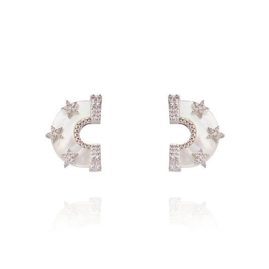 Belinda Earring White Mop - Silver