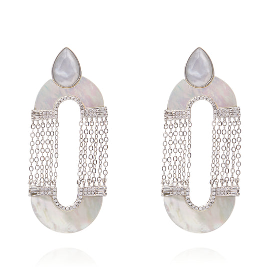 Ophelia Earring White Mop - Silver