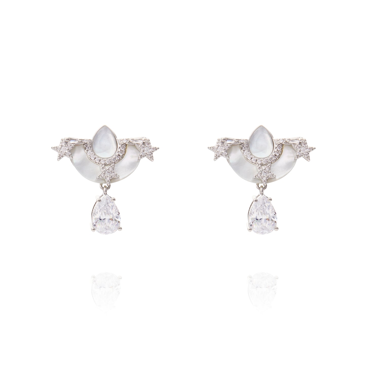 Ersa Earring White Mop - Silver