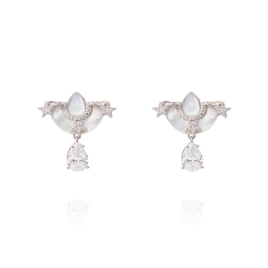 Ersa Earring White Mop - Silver