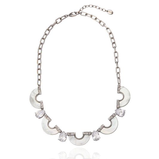 Cali Necklace White Mop - Silver