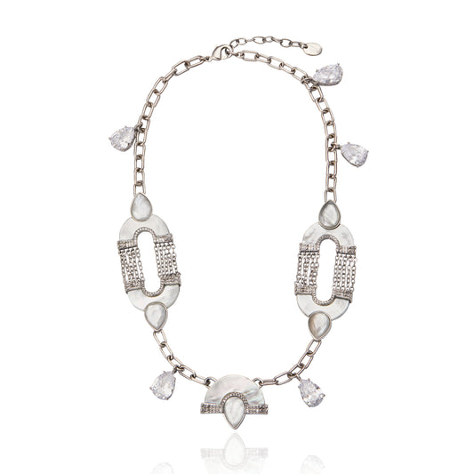 Kari Necklace White Mop - Silver