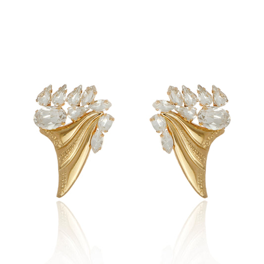 Fenix Drop Stud Crystal Gold