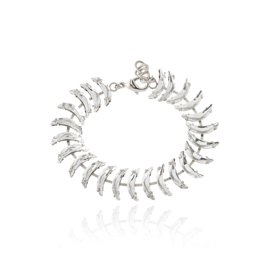 Helene Moon Bracelet Crystal Silver