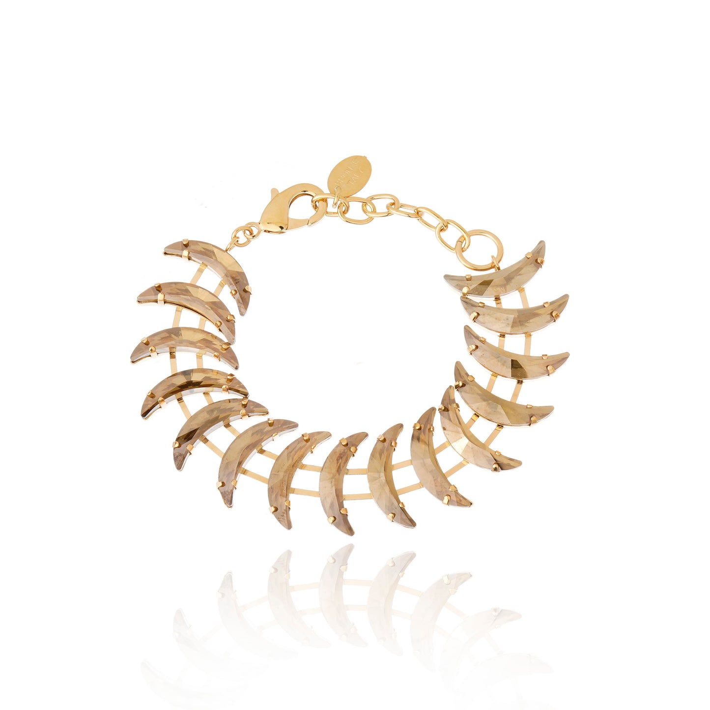 Helene Moon Bracelet Crystal Gold