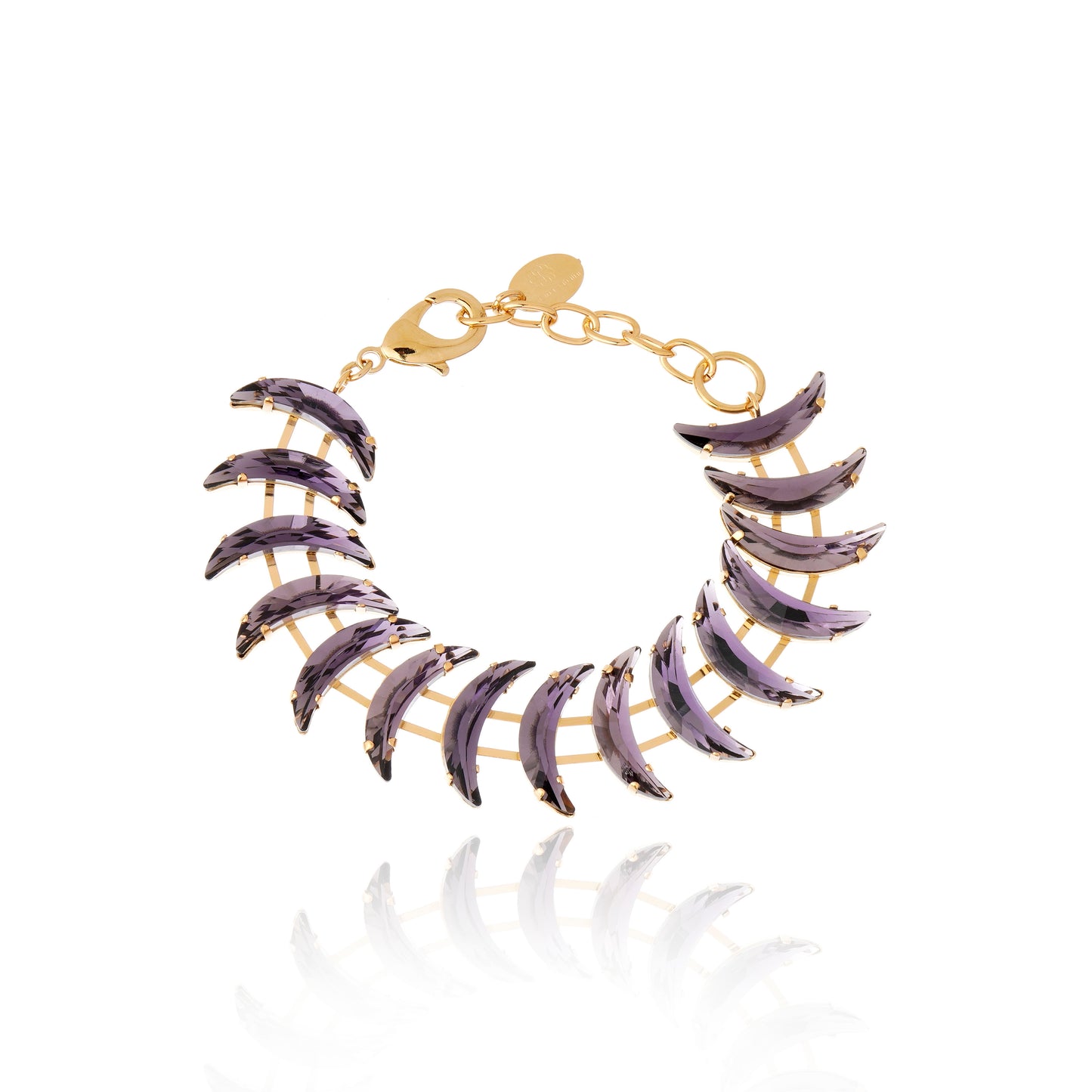 Helene Moon Bracelet Crystal Gold