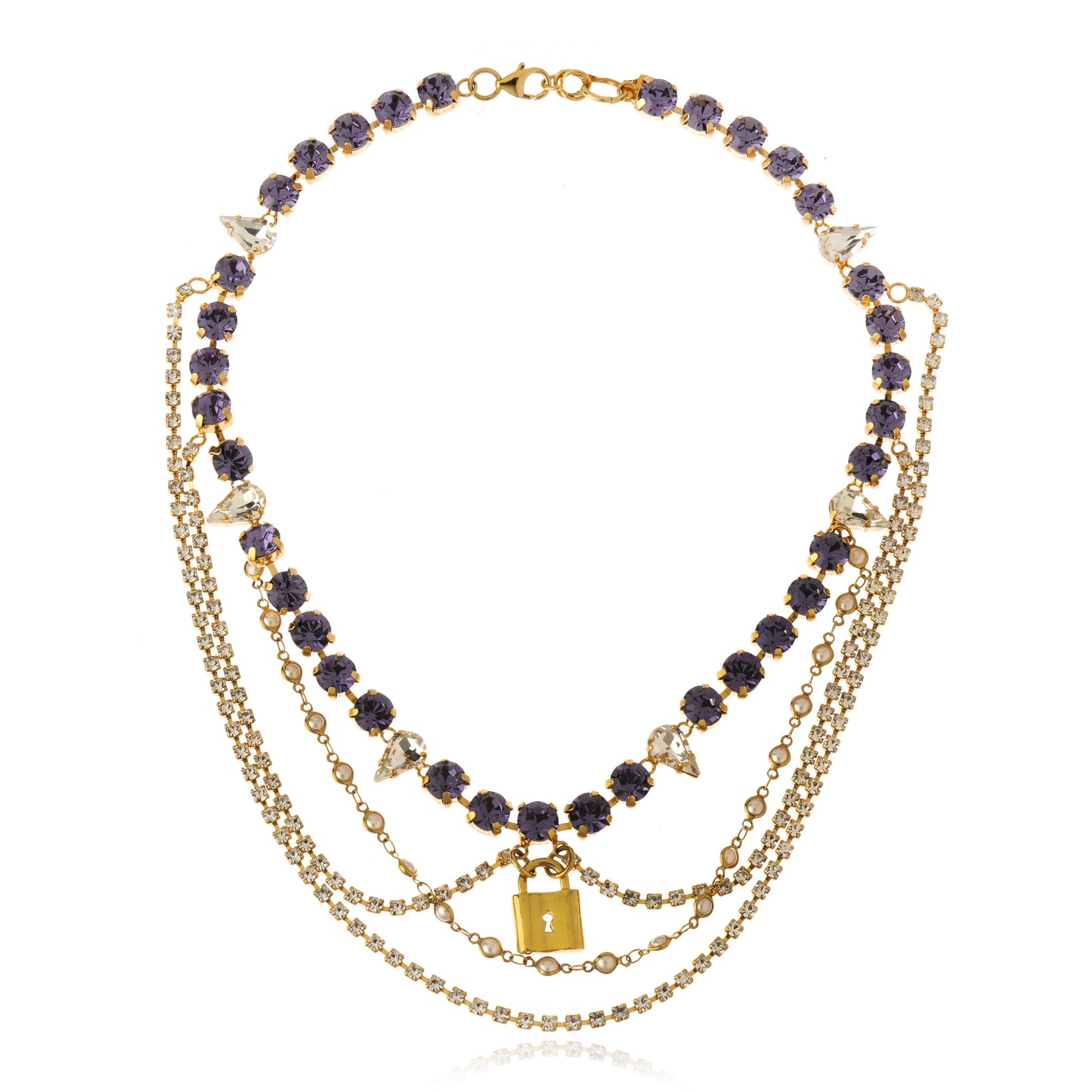 Rana Necklace Crystal Gold