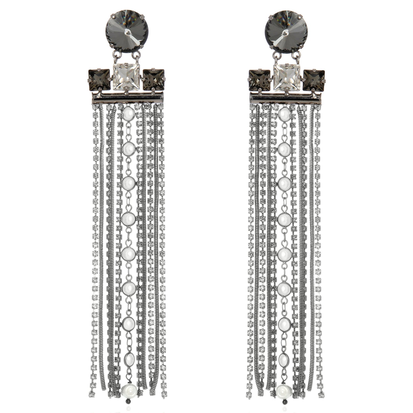 Girandole Earring Crystal Graphite