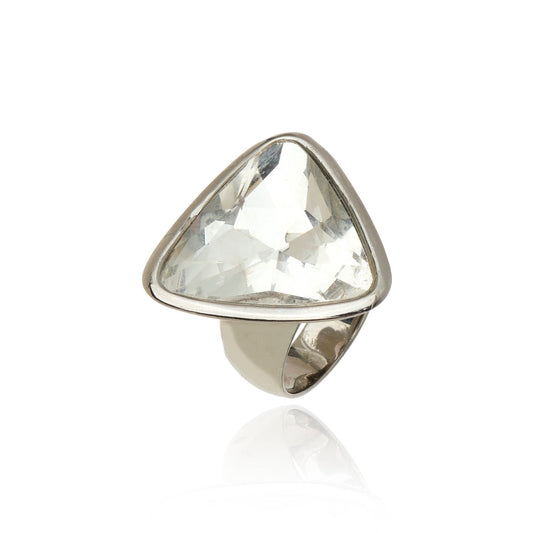 Bloom Ring Crystal Silver