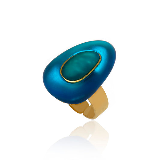 Resin Drop Ring - Blue