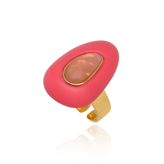 Resin Drop Ring - Pink