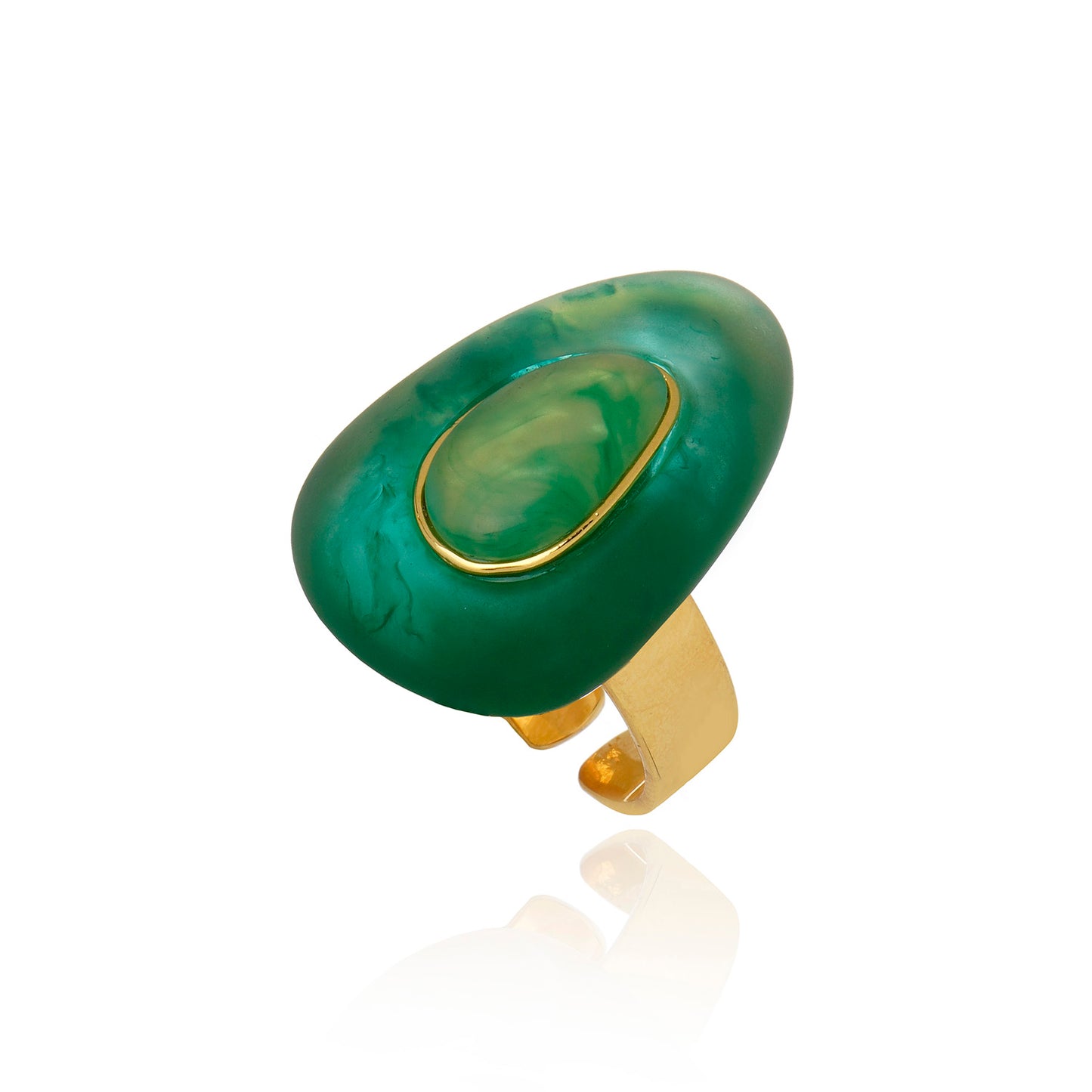 Resin Drop Ring - Green