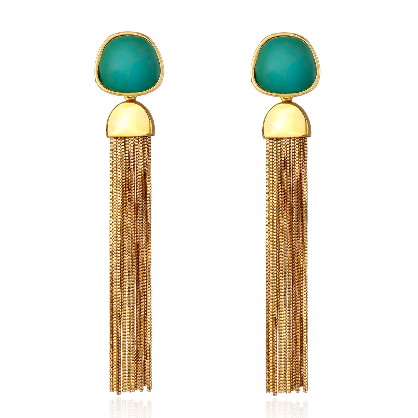 Resin Fringe Earring - Turquoise