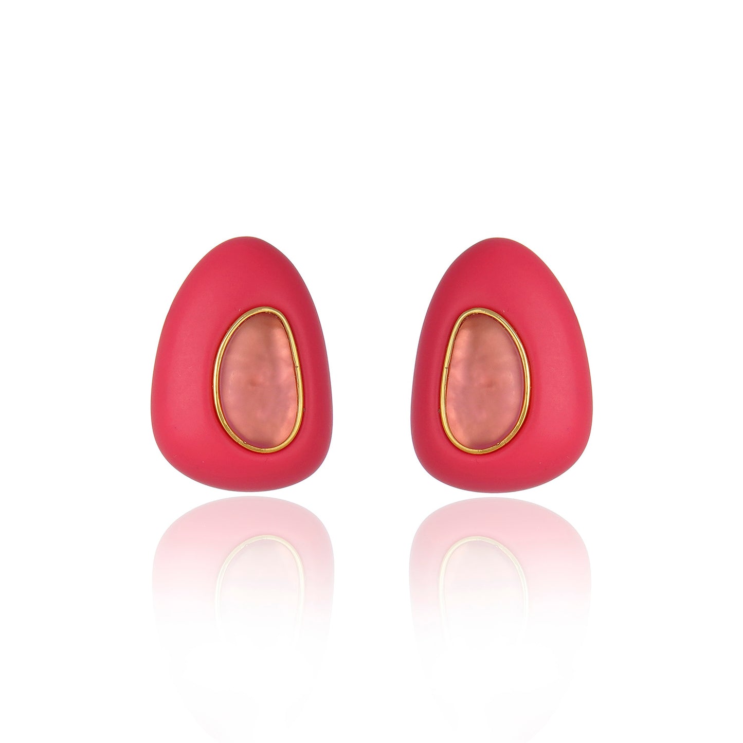 Resin Drop Stud - Pink