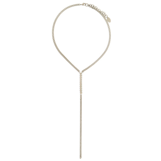 Amelia Crystal Lariat - Moonstone Silver