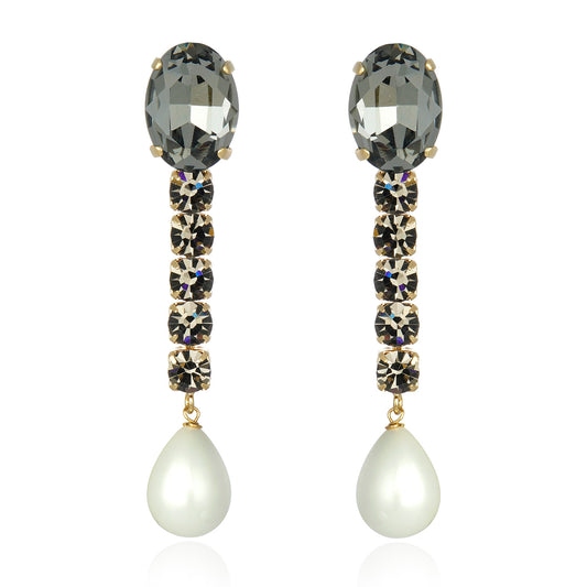 Serenity Earring - Black Diamond Gold