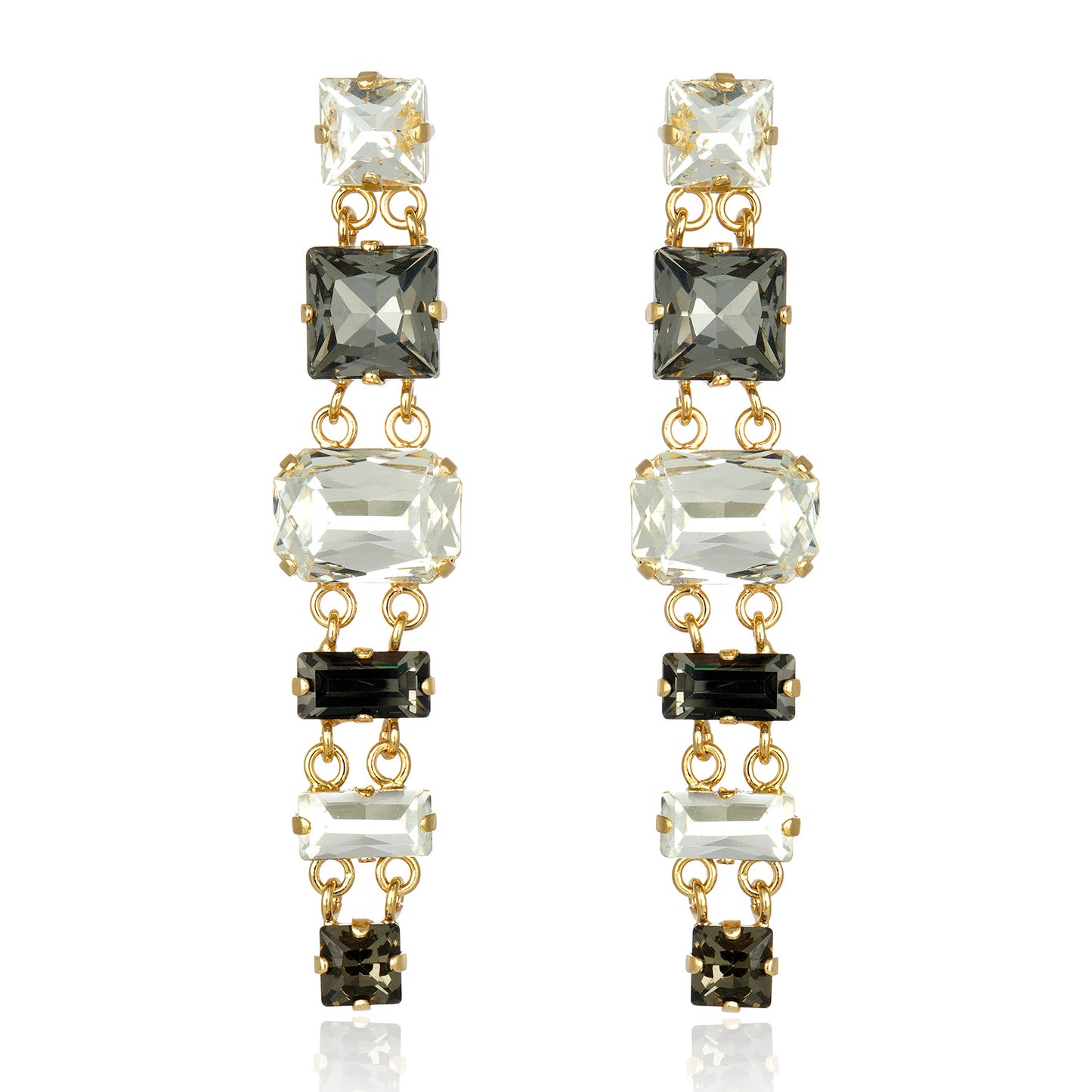 Ariana Drop Earrings - Crystal Black Diamond Silver