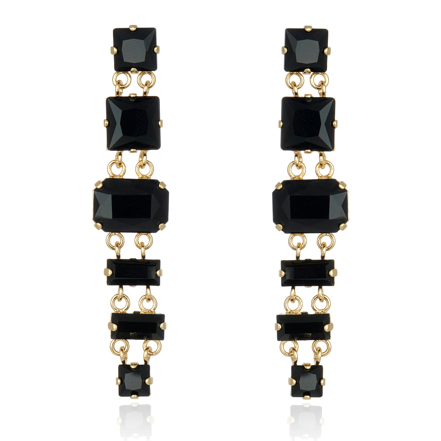 Ariana Drop Earrings - Crystal Black Diamond Silver