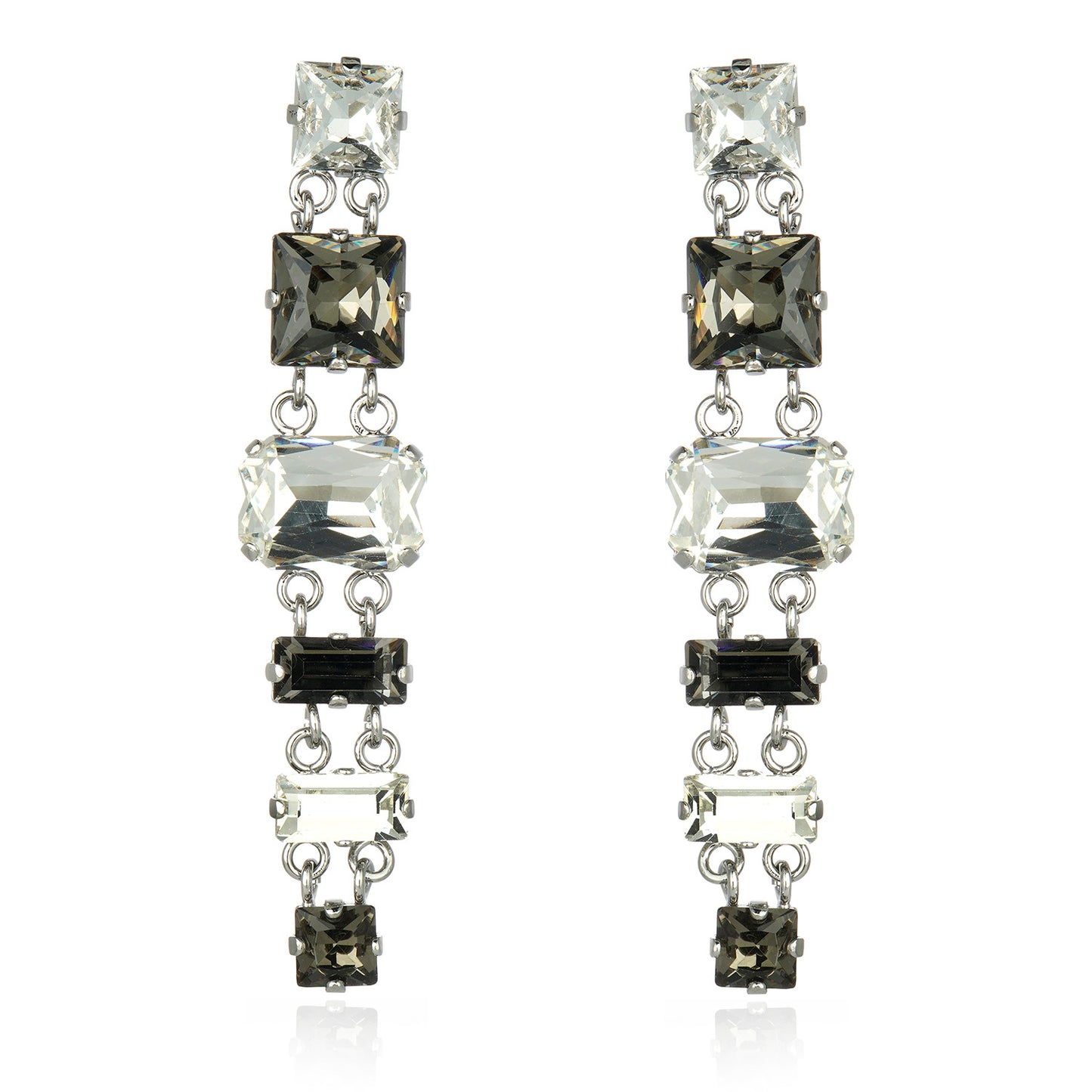 Ariana Drop Earrings - Crystal Black Diamond Silver