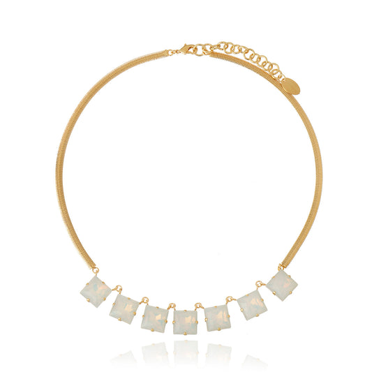 Emma Crystal Necklace - Moonstone Gold