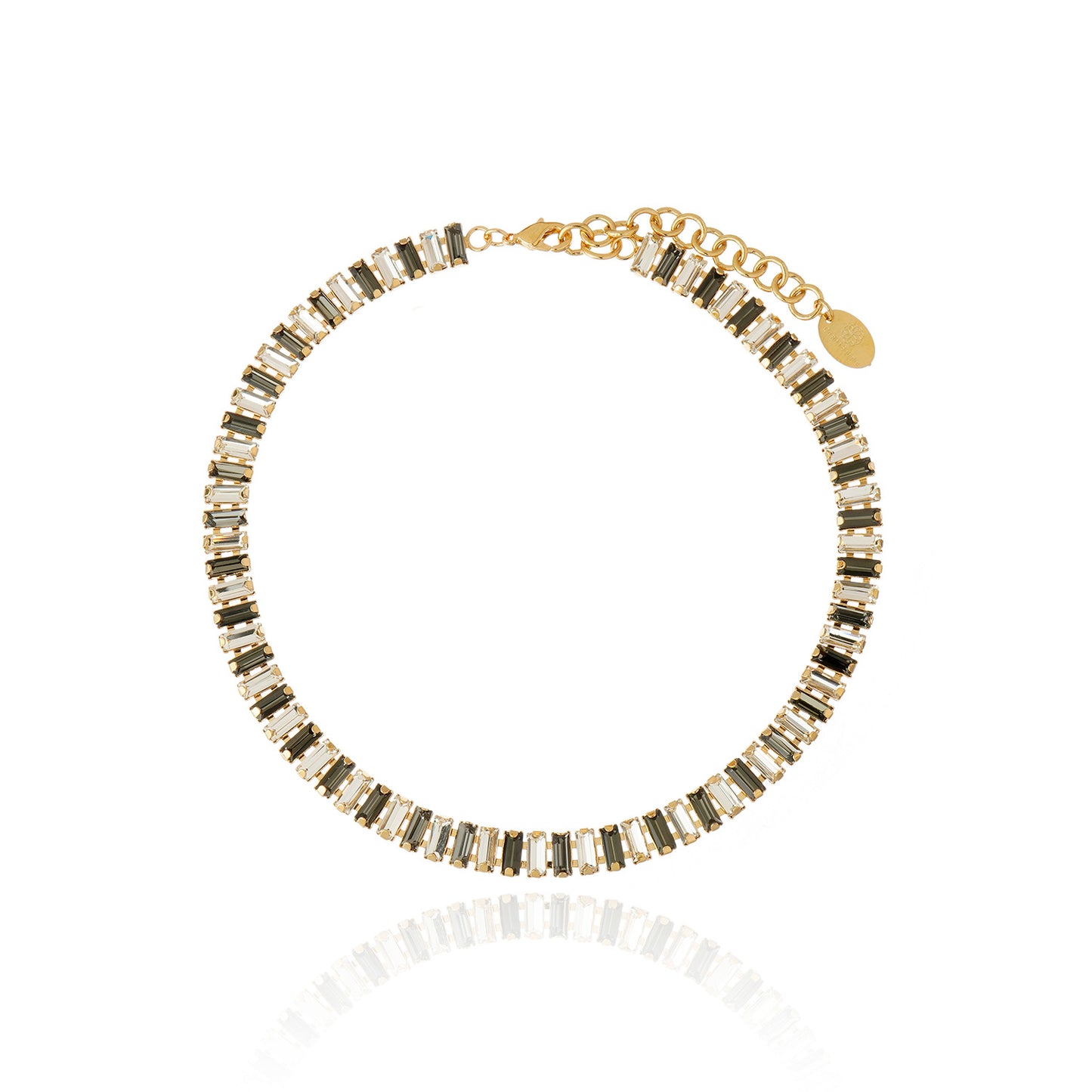 Erica Crystal Necklace - Crystal Black Diamond Gold