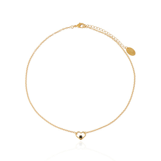 Amore Necklace - Black Diamond Gold