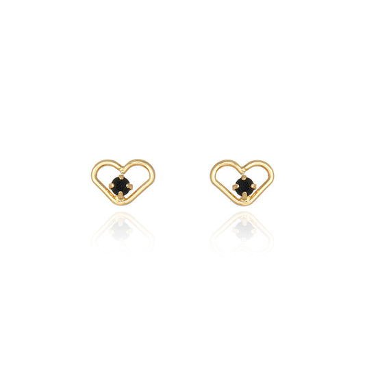 Amore Stud - Black Diamond Gold