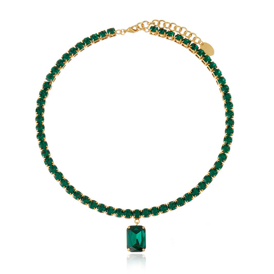 Valentina Necklace	- Emerald Gold