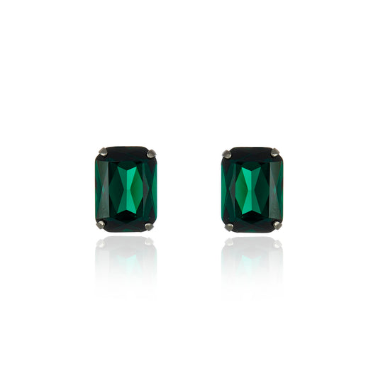 Valentina Crystal Stud - Emerald Graphite