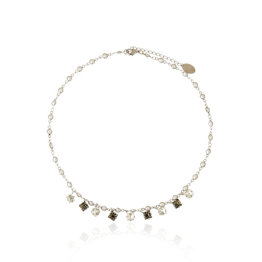 Alice Necklace - Crystal Black Diamond Silver