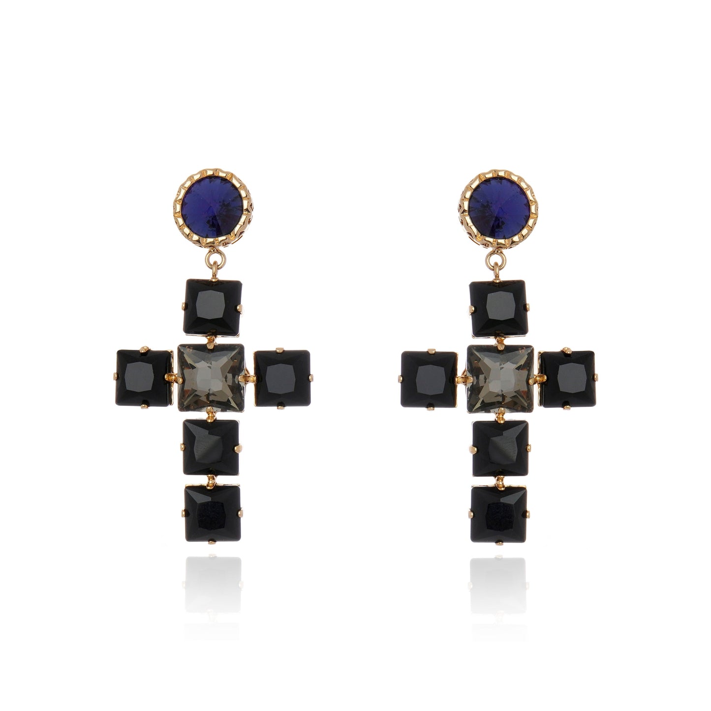 Divine Cross Earring Black