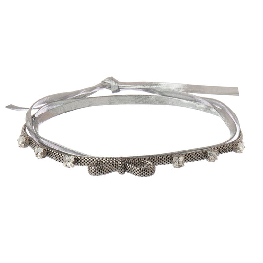 Grace Leather Choker Silver