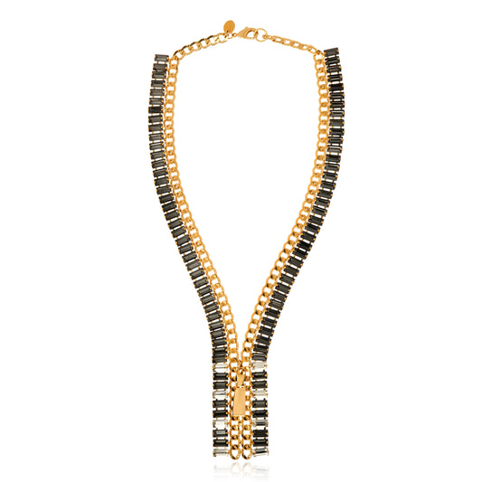 Noble Zipper Necklace Black Diamond