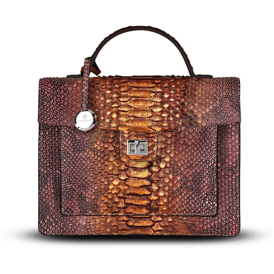 Vittoria Satchel - Chestnut Gold