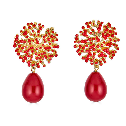 Coral Drop Earring