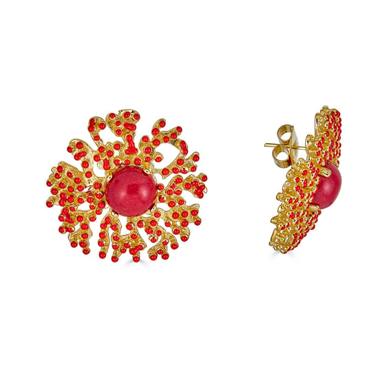 Coral Stone Earring