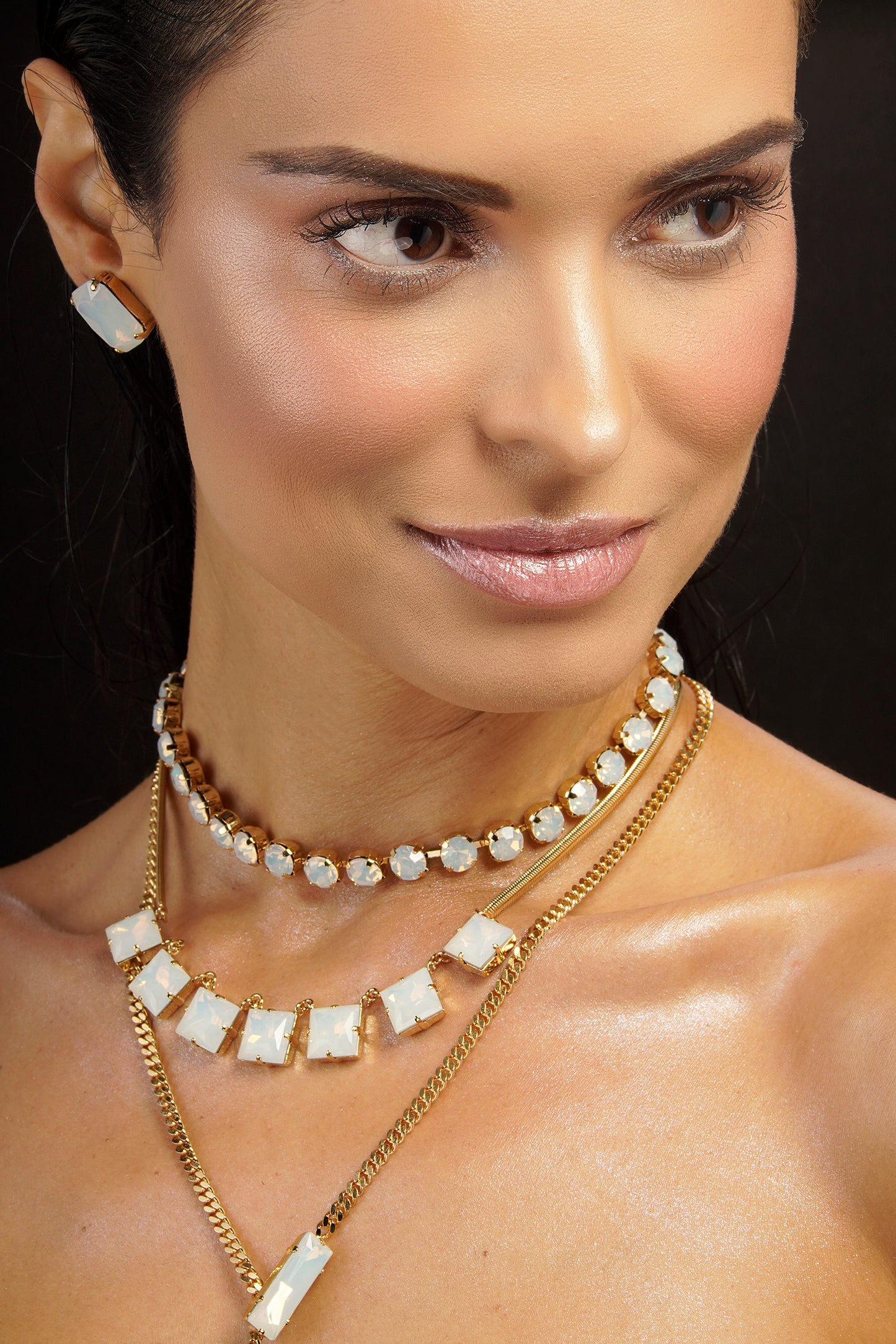 Dazzling Choker - Moonstone Gold