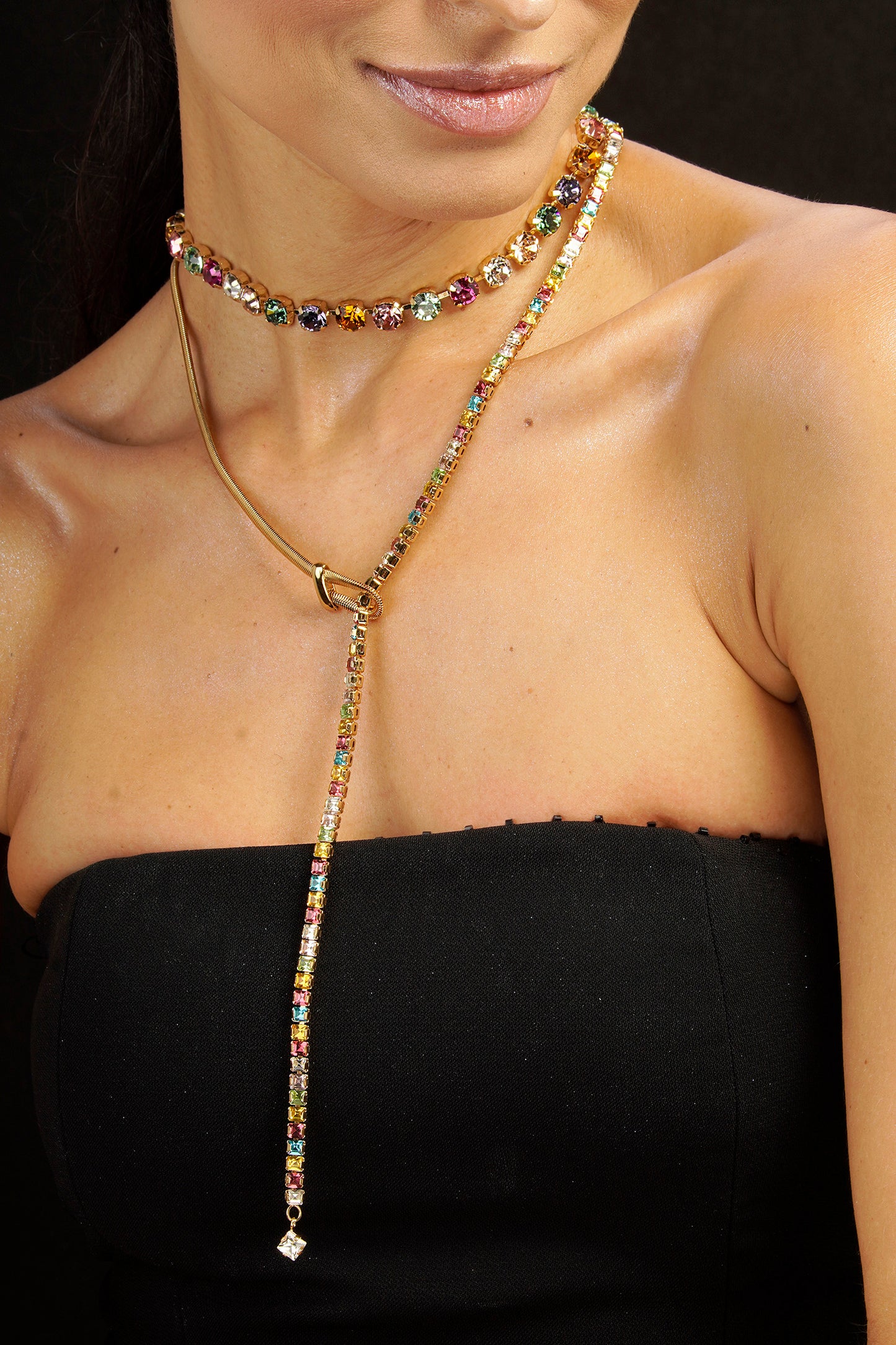 Dazzling Choker - Multi Gold