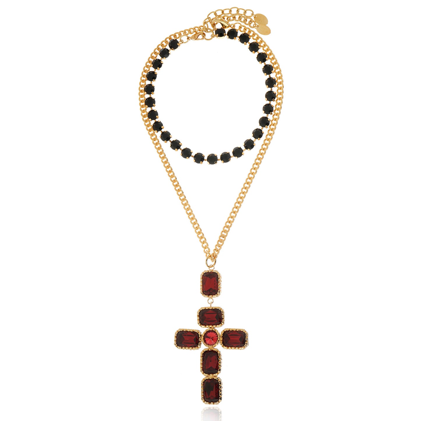 Divine Cross Necklace Black