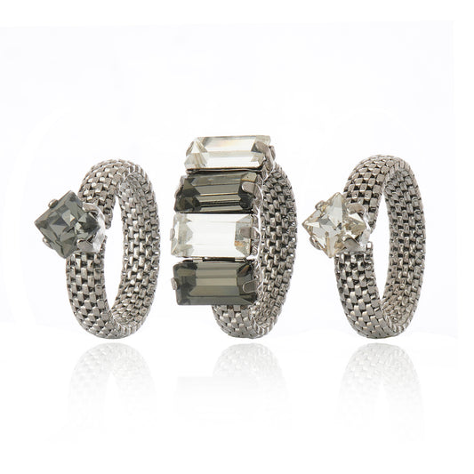 Gala Trio Ring Set Silver