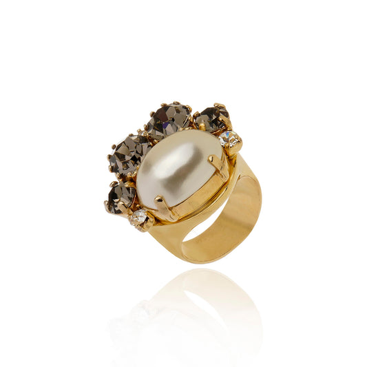 Gilded Pearl Ring Gold