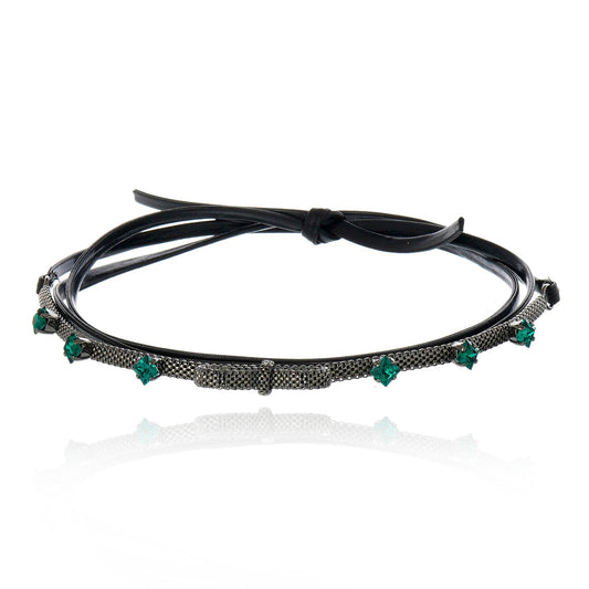 Grace Leather Choker Emerald