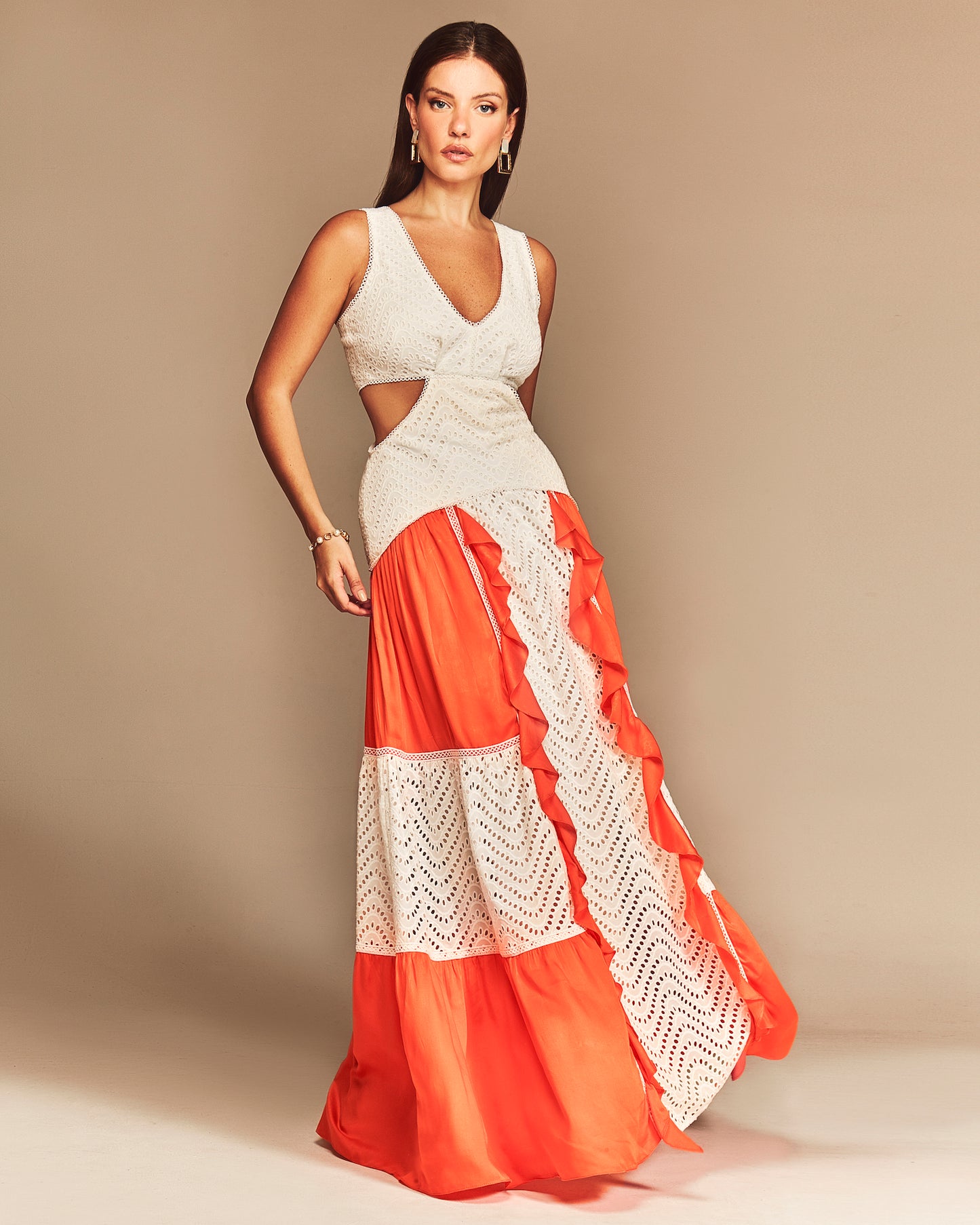 White/ Ariel Sleeveless Maxi Dress